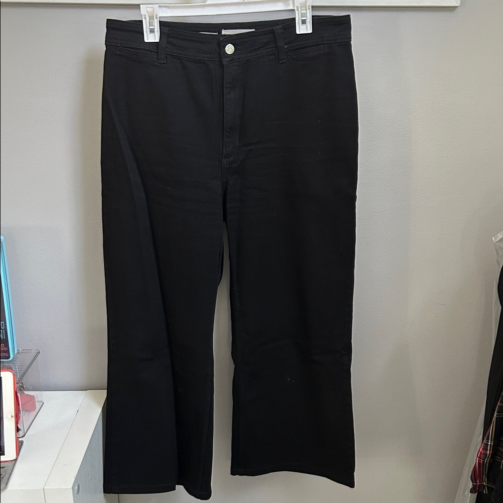 Mango Catherine Black Wide Leg Jeans